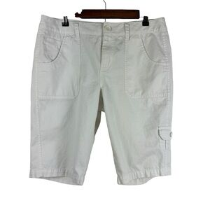 Rafaella Petites Bermuda Cargo Jean Shorts Women's 14P White